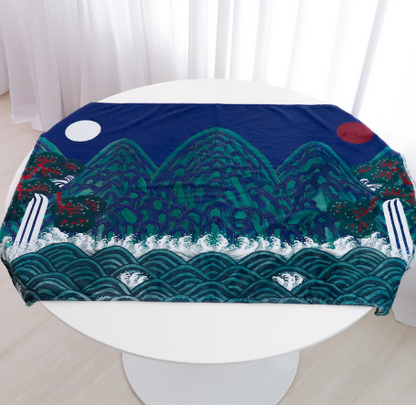 Premium Korean Art Blanket - Irworobongdo (Symbol of Prosperity & Good Luck) | Meaningful Luxury Gift for Teachers, Professors, and Colleagues