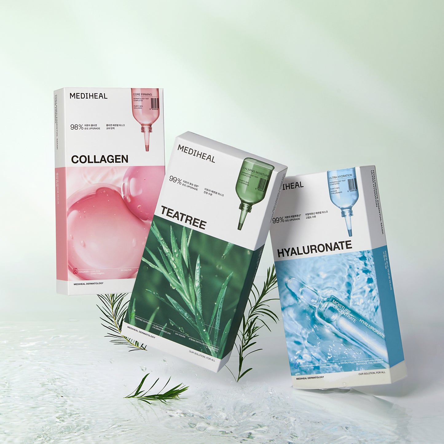 MEDIHEAL Essential Mask Sheet Set 30pcs (Tea Tree+Collagen+Hyaluronic Acid)